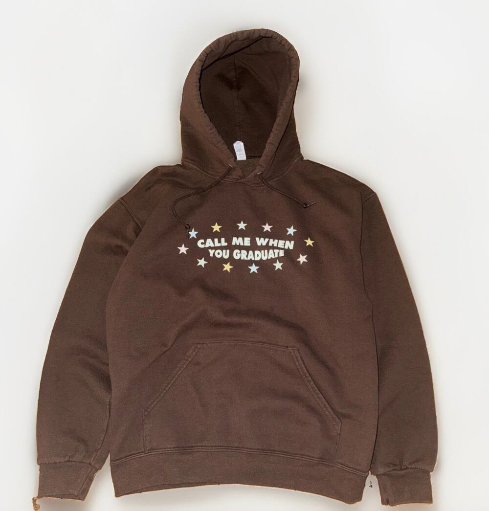 Call Me When You Graduate Hoodie Med 20x24 Brown Spoof
